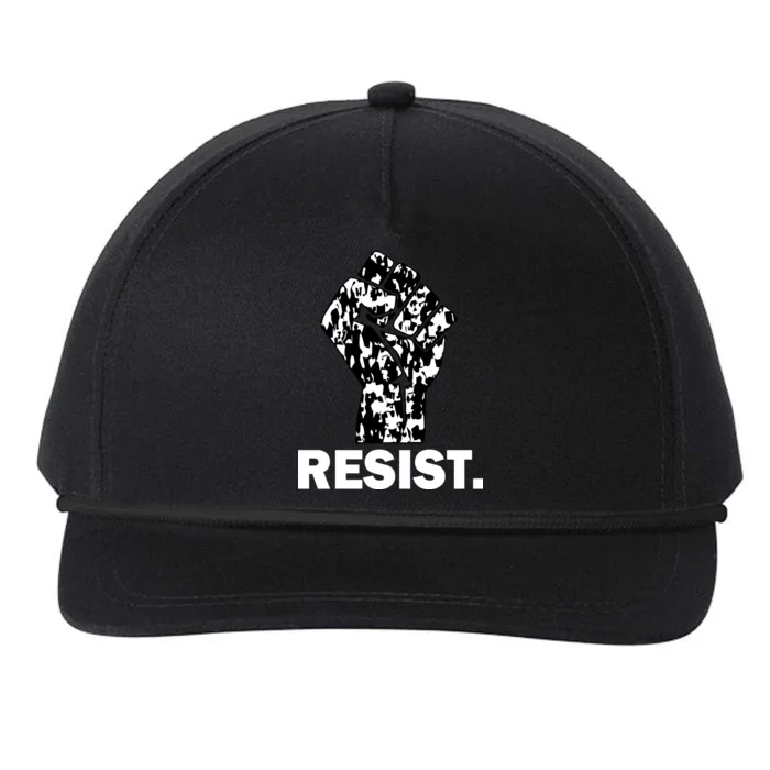 Resist Fist Pattern Hand Snapback Five-Panel Rope Hat