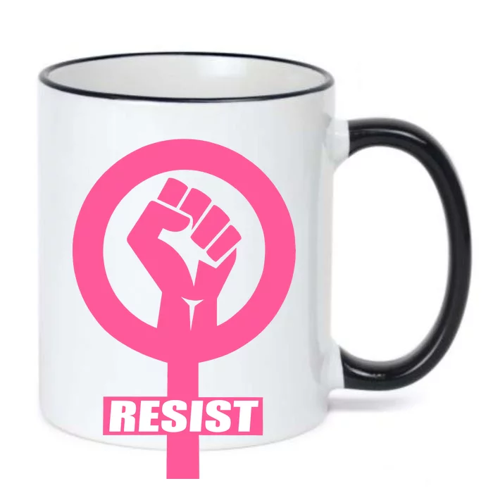 Resist Fist Women's Rights Logo Anti Trump Protest Black Color Changing Mug