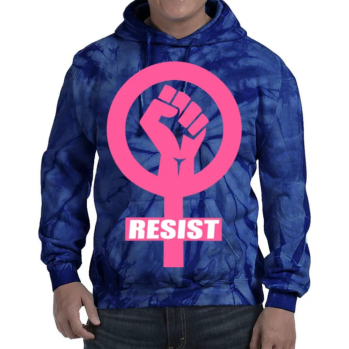 Resist Fist Women's Rights Logo Anti Trump Protest Tie Dye Hoodie