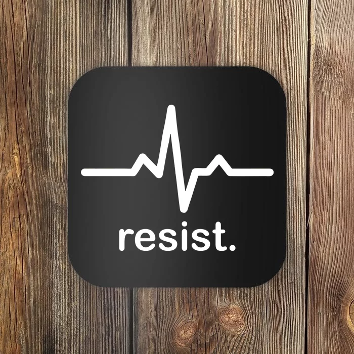 Resist Heart Beat Resistance Logo Coaster