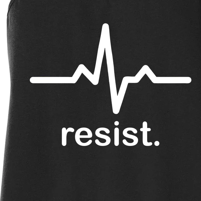 Resist Heart Beat Resistance Logo Women's Racerback Tank