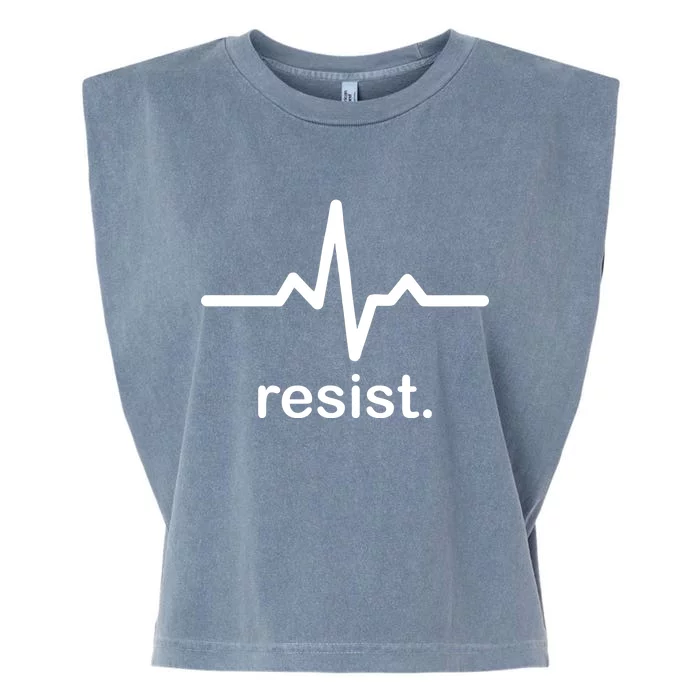 Resist Heart Beat Resistance Logo Garment-Dyed Women's Muscle Tee