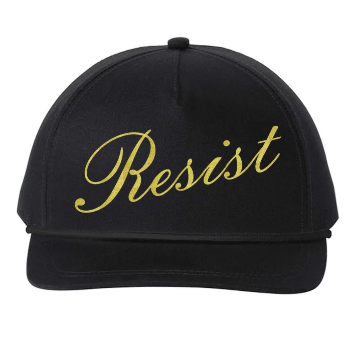 Resist Limited Gold Script Snapback Five-Panel Rope Hat