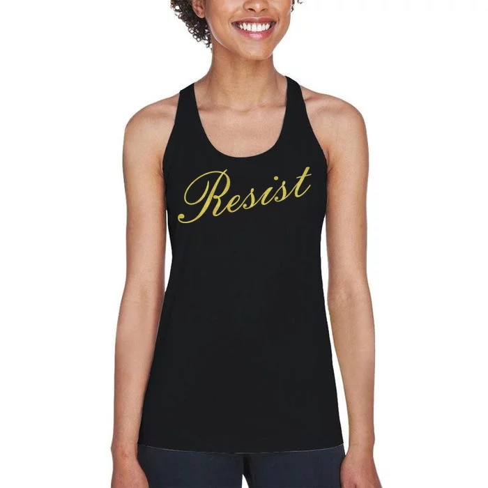 Resist Limited Gold Script Women's Racerback Tank