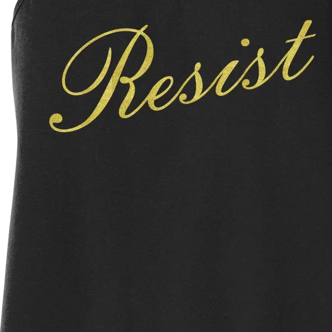 Resist Limited Gold Script Women's Racerback Tank