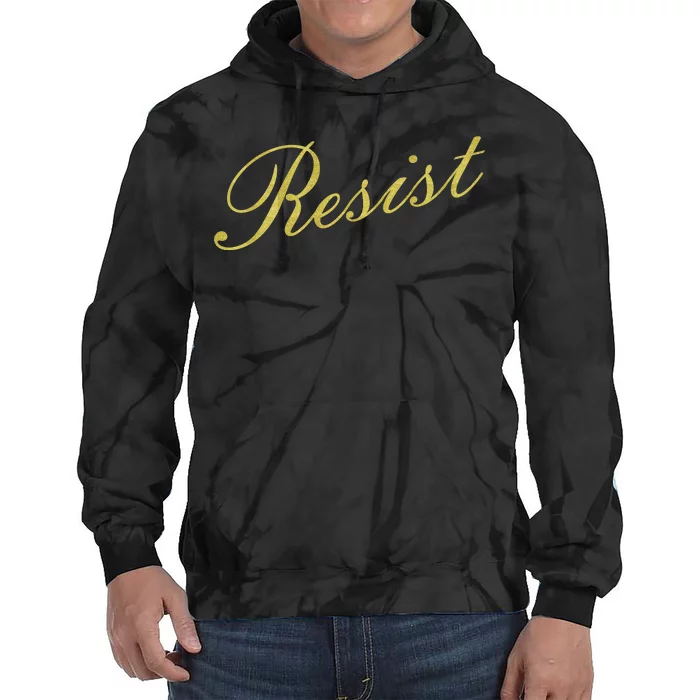 Resist Limited Gold Script Tie Dye Hoodie