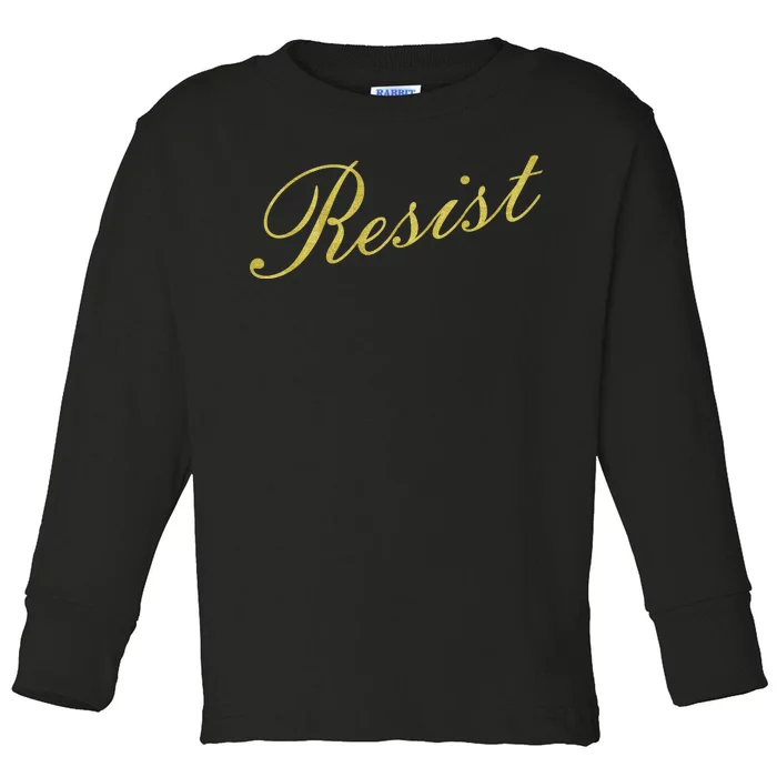 Resist Limited Gold Script Toddler Long Sleeve Shirt