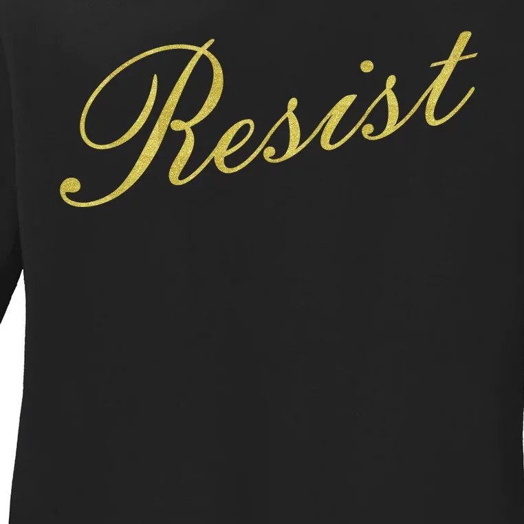 Resist Limited Gold Script Ladies Long Sleeve Shirt