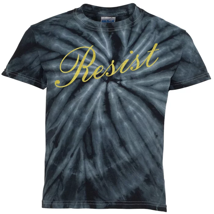 Resist Limited Gold Script Kids Tie-Dye T-Shirt