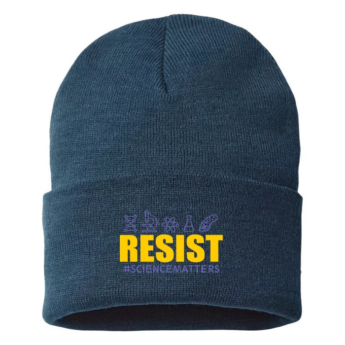 Resist March for Science #sciencematters Earth Scientists Sustainable Knit Beanie