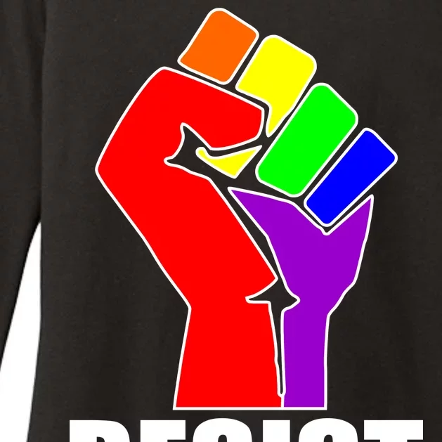 Resist Rainbow Fist National Pride Equality March Womens CVC Long Sleeve Shirt