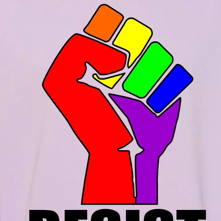 Resist Rainbow Fist National Pride Equality March Garment-Dyed Sweatshirt