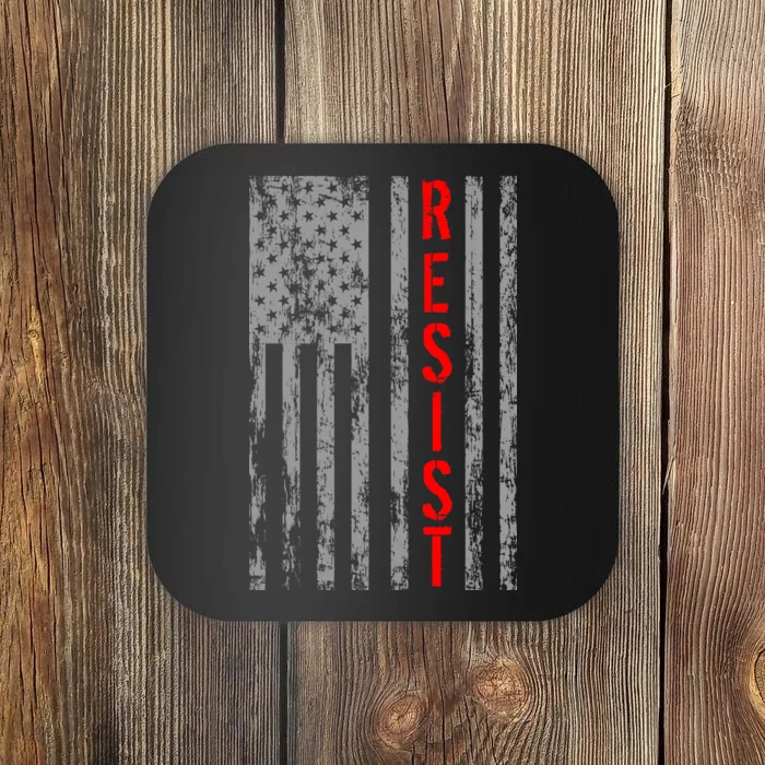 Resist Retro USA Flag The Resistance Anti Trump Coaster