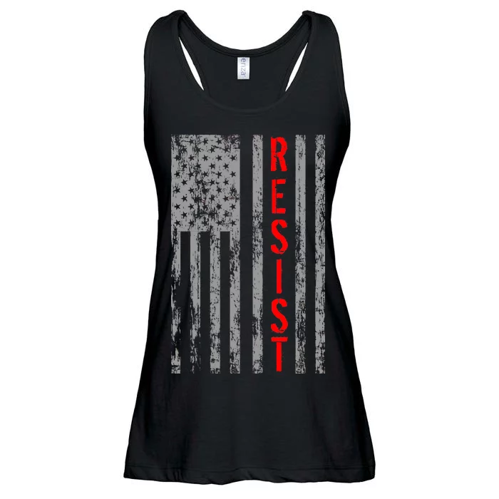 Resist Retro USA Flag The Resistance Anti Trump Ladies Essential Flowy Tank