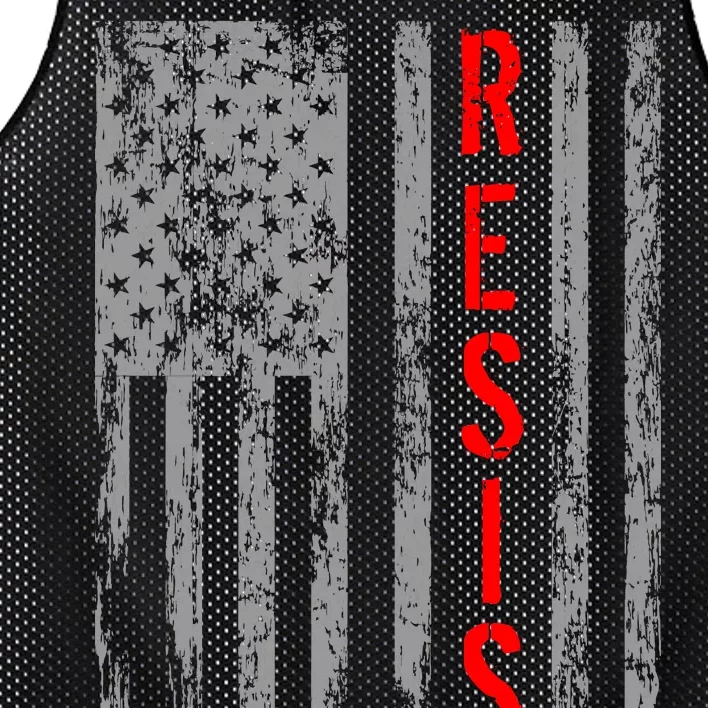 Resist Retro USA Flag The Resistance Anti Trump Mesh Reversible Basketball Jersey Tank