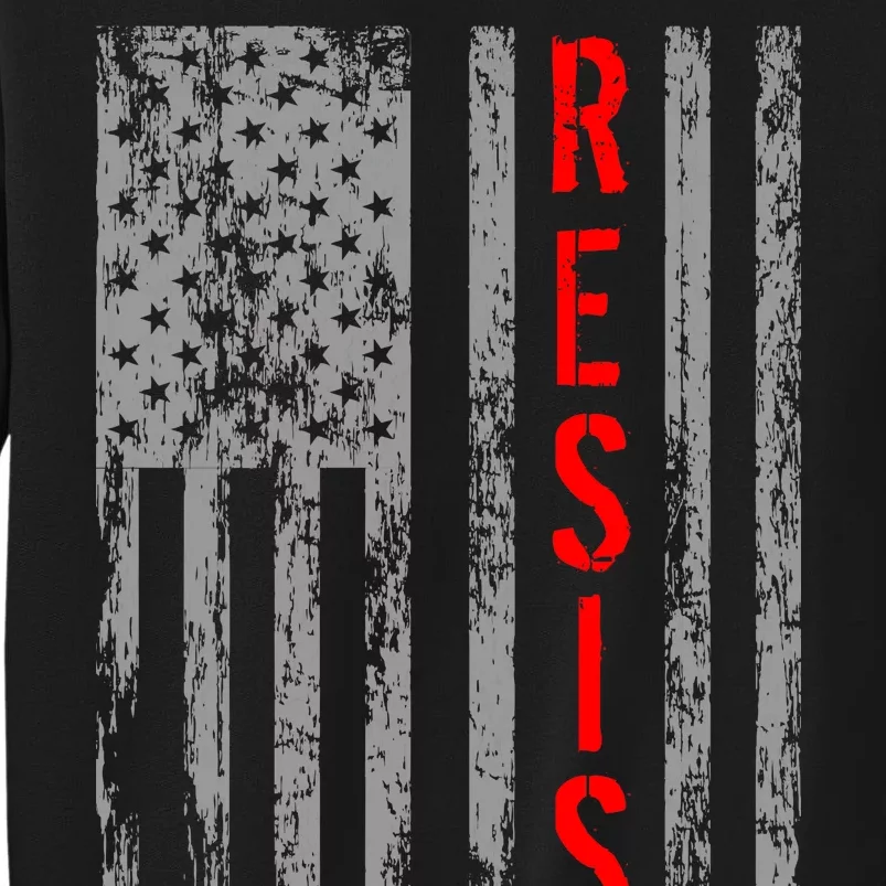 Resist Retro USA Flag The Resistance Anti Trump Tall Sweatshirt