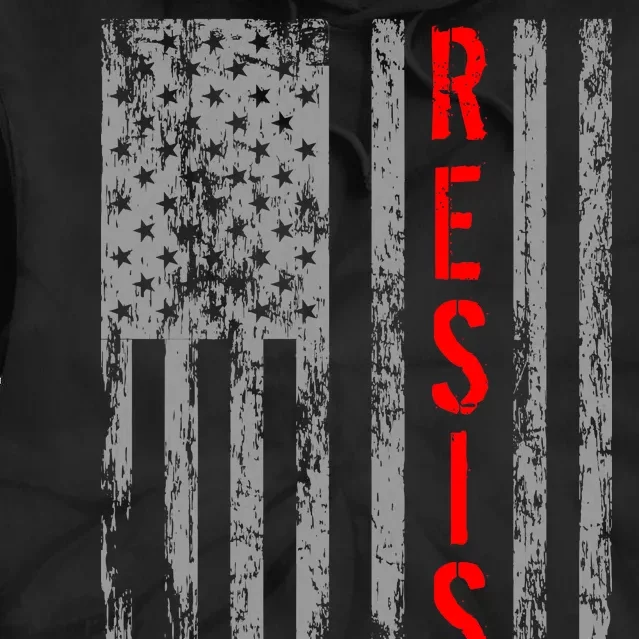 Resist Retro USA Flag The Resistance Anti Trump Tie Dye Hoodie