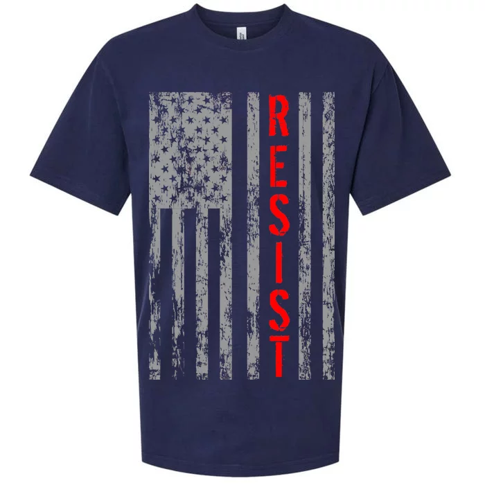 Resist Retro USA Flag The Resistance Anti Trump Sueded Cloud Jersey T-Shirt