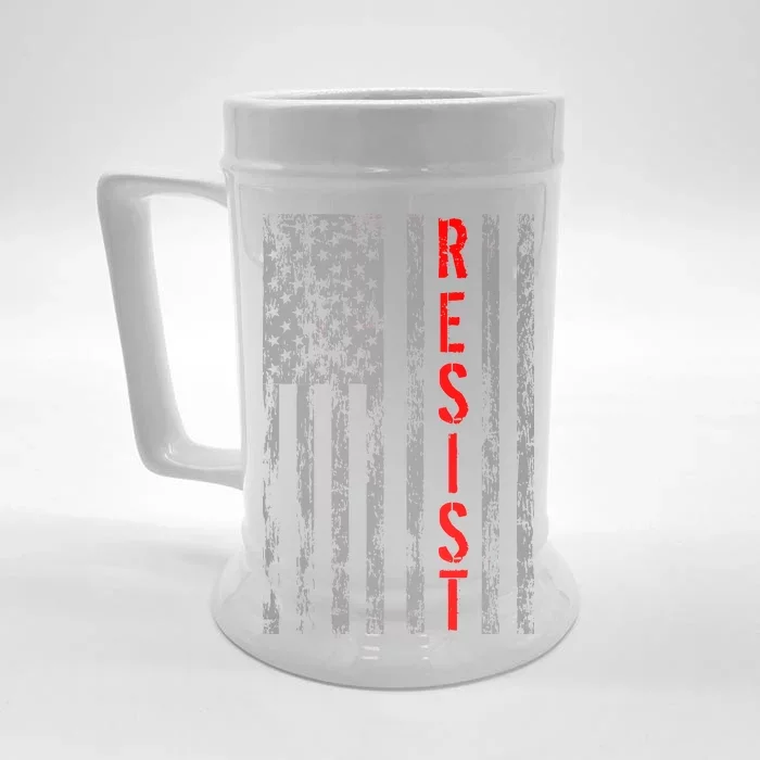 Resist Retro USA Flag The Resistance Anti Trump Front & Back Beer Stein