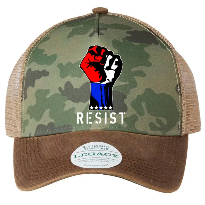 Resist Revolution Fight USA Stars Flag Fist Anti Trump Legacy Tie Dye Trucker Hat