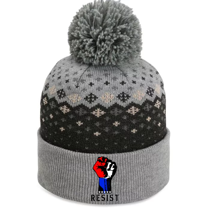 Resist Revolution Fight USA Stars Flag Fist Anti Trump The Baniff Cuffed Pom Beanie