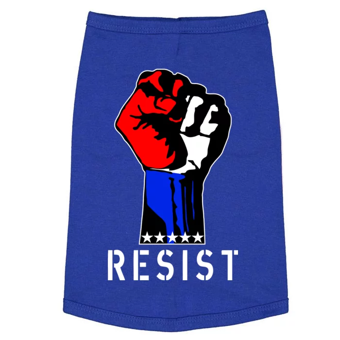 Resist Revolution Fight USA Stars Flag Fist Anti Trump Doggie Tank