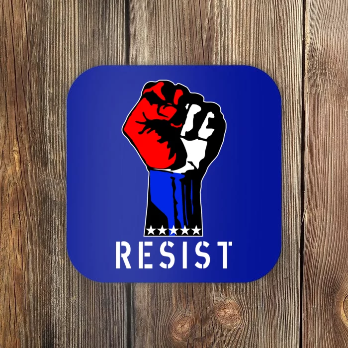 Resist Revolution Fight USA Stars Flag Fist Anti Trump Coaster