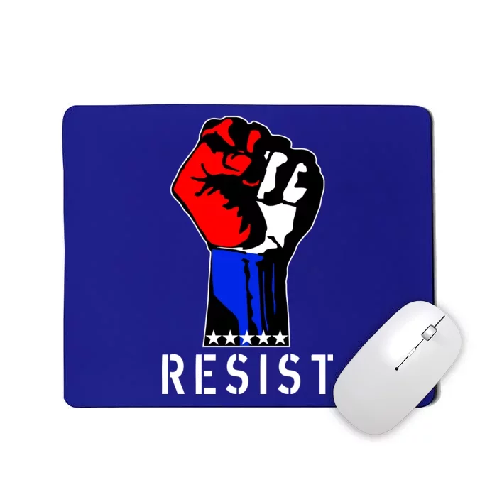 Resist Revolution Fight USA Stars Flag Fist Anti Trump Mousepad