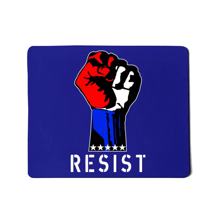 Resist Revolution Fight USA Stars Flag Fist Anti Trump Mousepad