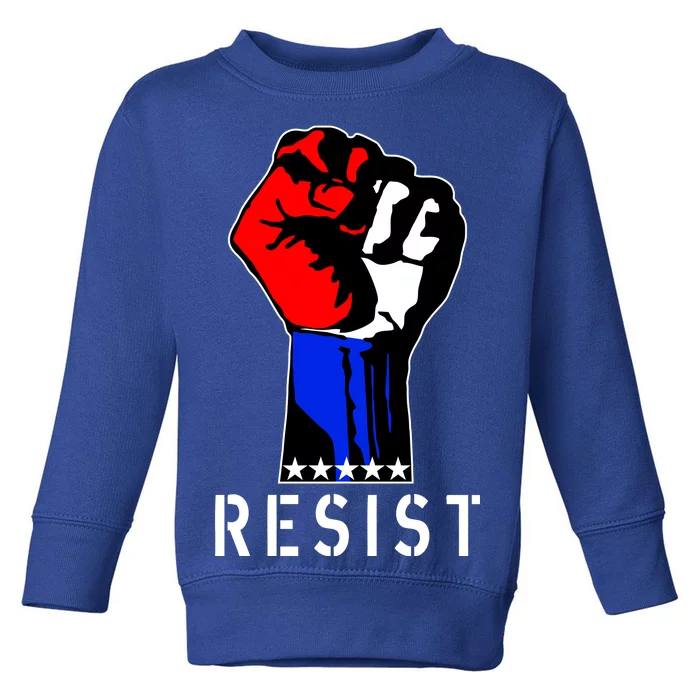 Resist Revolution Fight USA Stars Flag Fist Anti Trump Toddler Sweatshirt