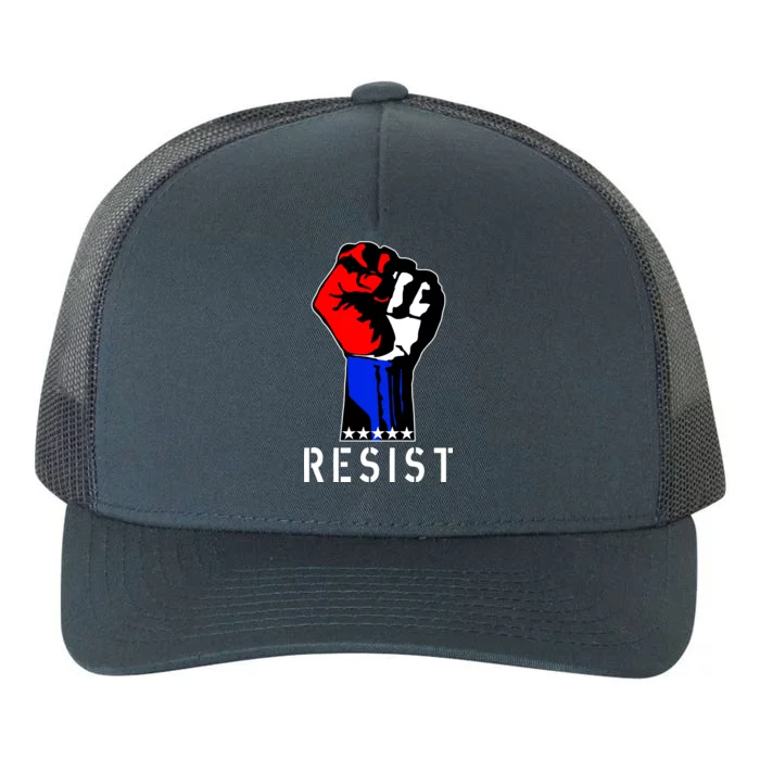 Resist Revolution Fight USA Stars Flag Fist Anti Trump Yupoong Adult 5-Panel Trucker Hat