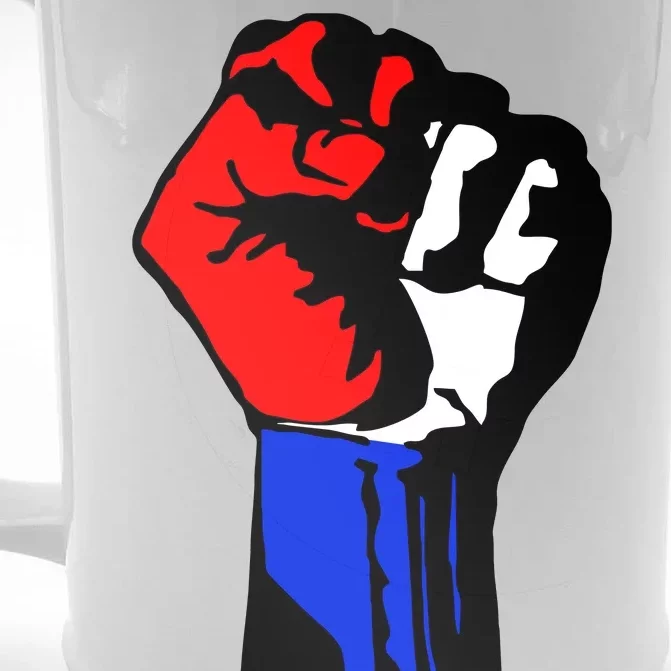 Resist Revolution Fight USA Stars Flag Fist Anti Trump Front & Back Beer Stein