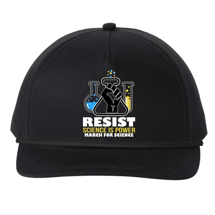 Resist Science is Power March for Science Fist Logo Snapback Five-Panel Rope Hat