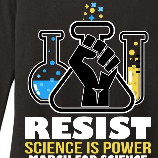 Resist Science is Power March for Science Fist Logo Womens CVC Long Sleeve Shirt