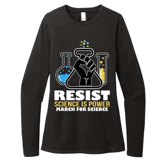 Resist Science is Power March for Science Fist Logo Womens CVC Long Sleeve Shirt