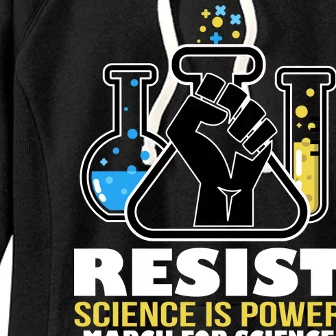 Resist Science is Power March for Science Fist Logo Women's Fleece Hoodie