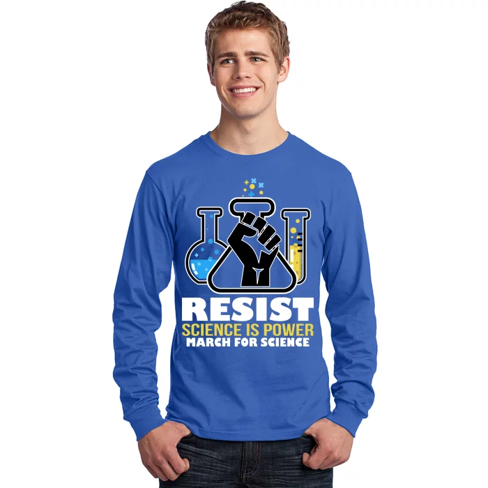 Resist Science is Power March for Science Fist Logo Long Sleeve Shirt