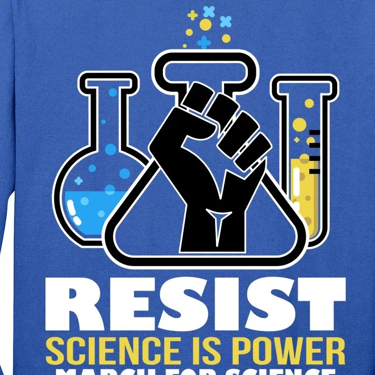 Resist Science is Power March for Science Fist Logo Long Sleeve Shirt