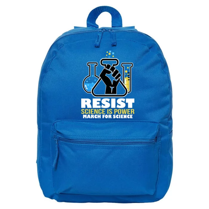 Resist Science is Power March for Science Fist Logo 16 in Basic Backpack