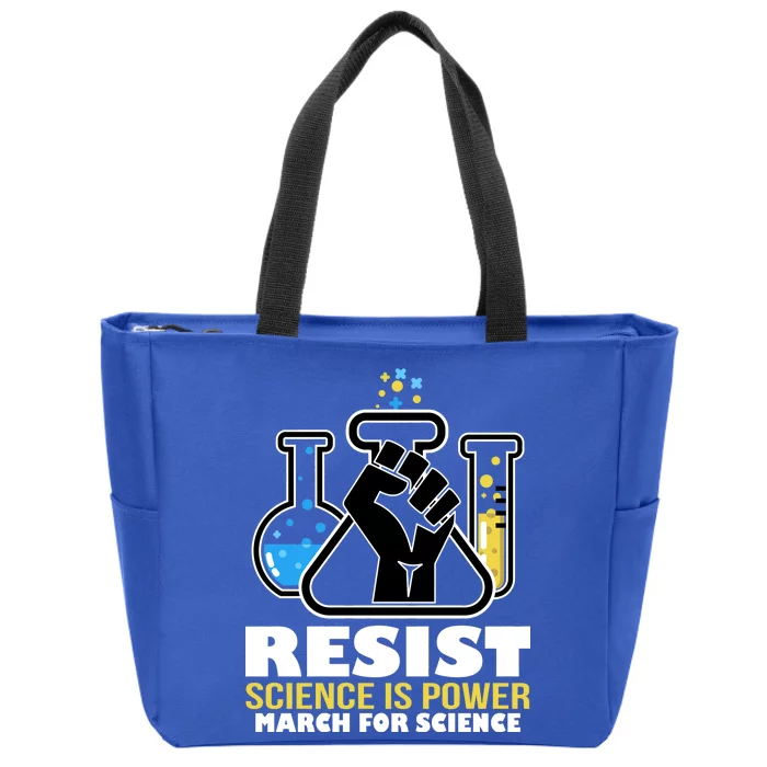 Resist Science is Power March for Science Fist Logo Zip Tote Bag