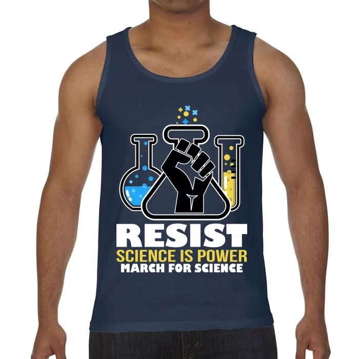 Resist Science is Power March for Science Fist Logo Comfort Colors® Tank Top