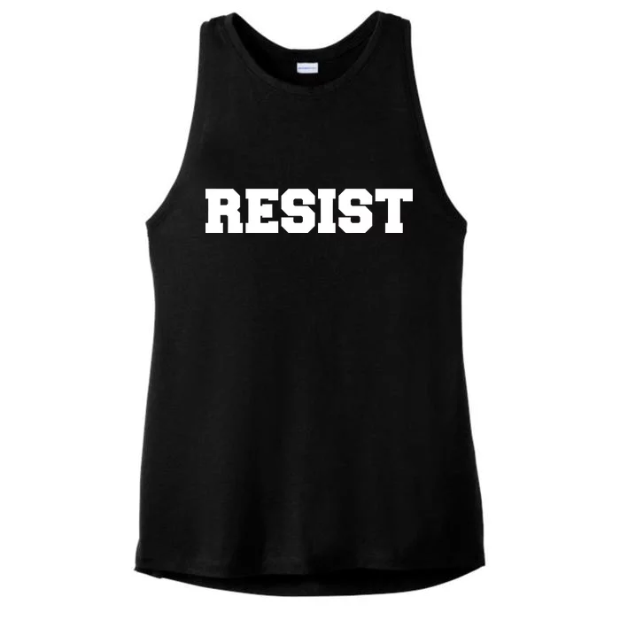 RESIST The Resistance Anti Donald Trump Love Trumps Hate Ladies Tri-Blend Wicking Tank