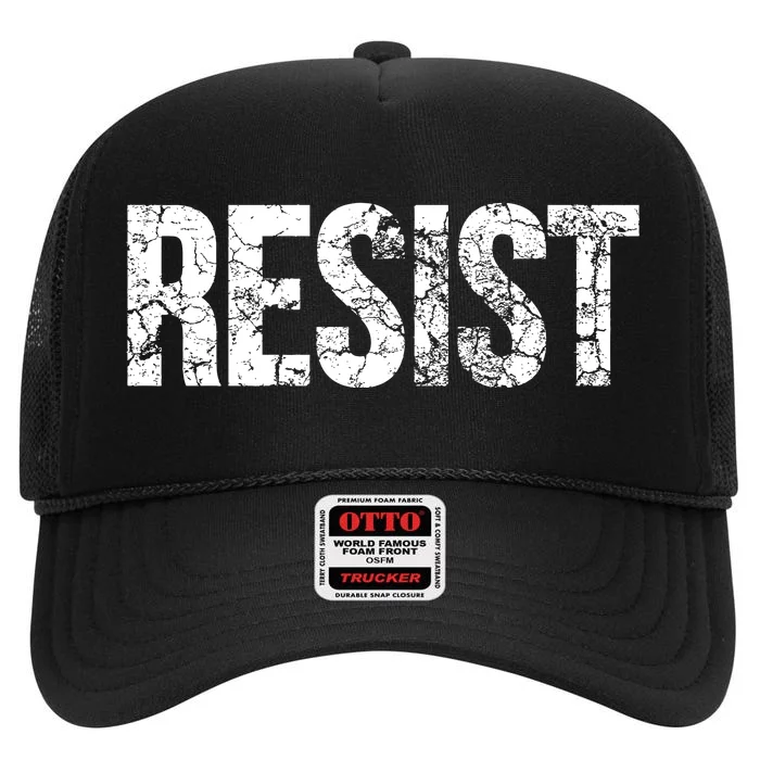 Resist United States of America Rebel Political Resistance High Crown Mesh Trucker Hat