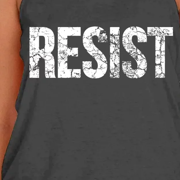 Resist United States of America Rebel Political Resistance Women's Knotted Racerback Tank