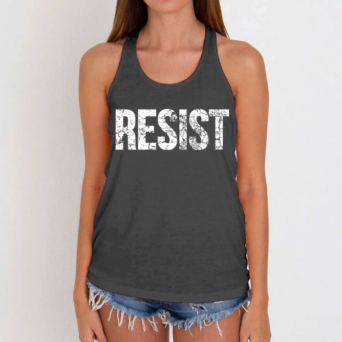 Resist United States of America Rebel Political Resistance Women's Knotted Racerback Tank