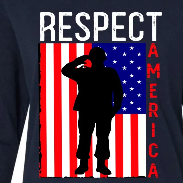 Respect America Womens Cotton Relaxed Long Sleeve T-Shirt