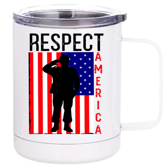 Respect America Front & Back 12oz Stainless Steel Tumbler Cup