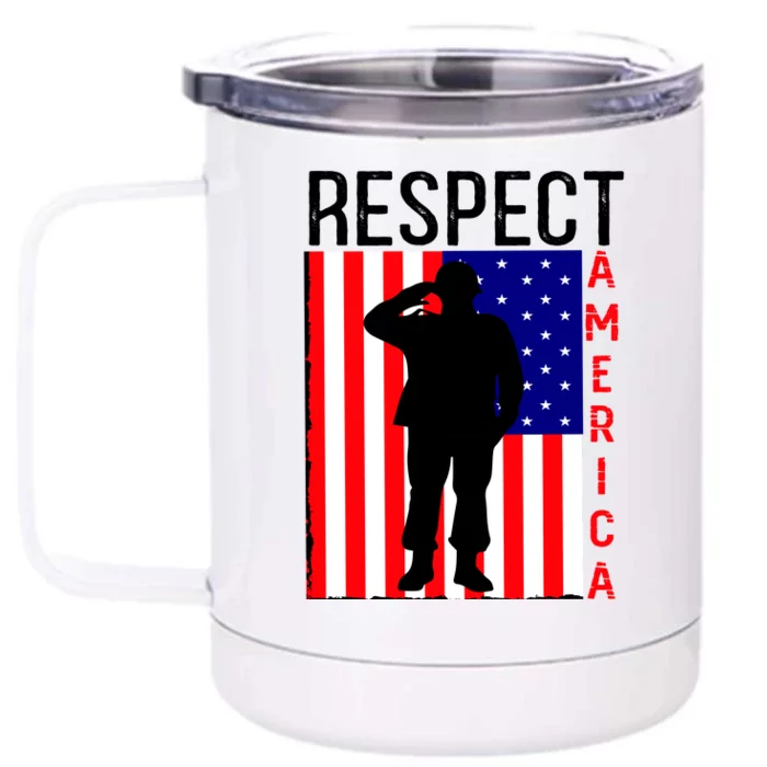 Respect America Front & Back 12oz Stainless Steel Tumbler Cup