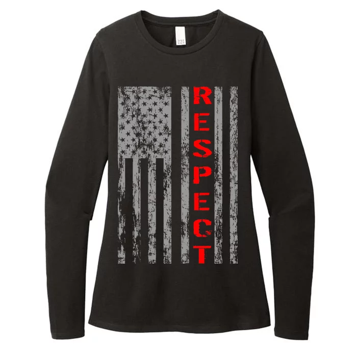 Respect Flag Of America Womens CVC Long Sleeve Shirt