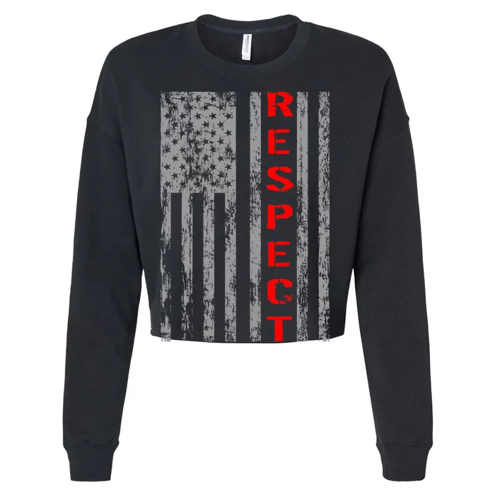 Respect Flag Of America Cropped Pullover Crew